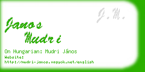 janos mudri business card